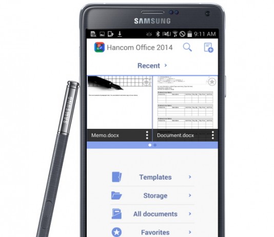 ‘한컴오피스 2014 for Android’ 갤럭시 노트4에 탑재