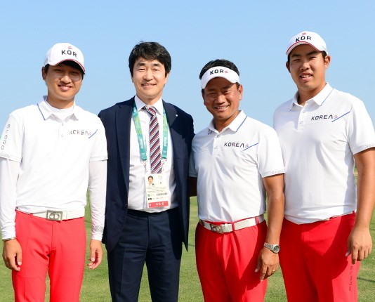 SBS 윤석민 부회장, 리우올림픽 ‘남자골프선수단’에 특별 격려금 전달