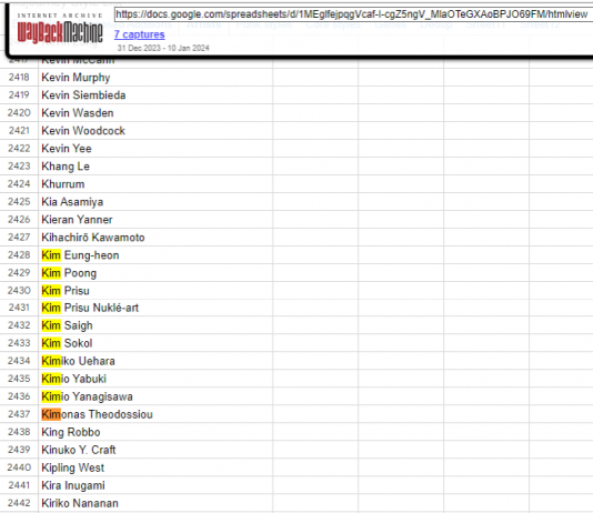 미드저니 훈련에 아티스트 1만6천명 리스트 존재