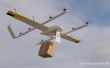 ‘윙’, 시속 105km 거리 19km 2kg 이상 배달 대형 드론 발표